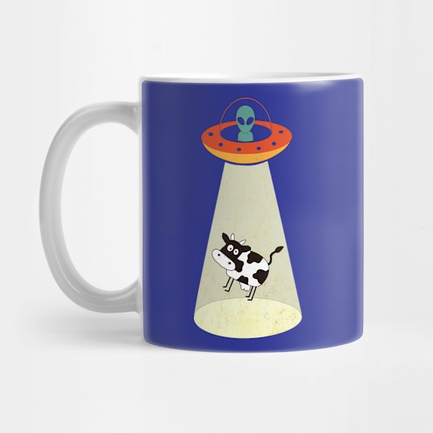 Alien UFO Cow Abduction by JohnnyxPrint